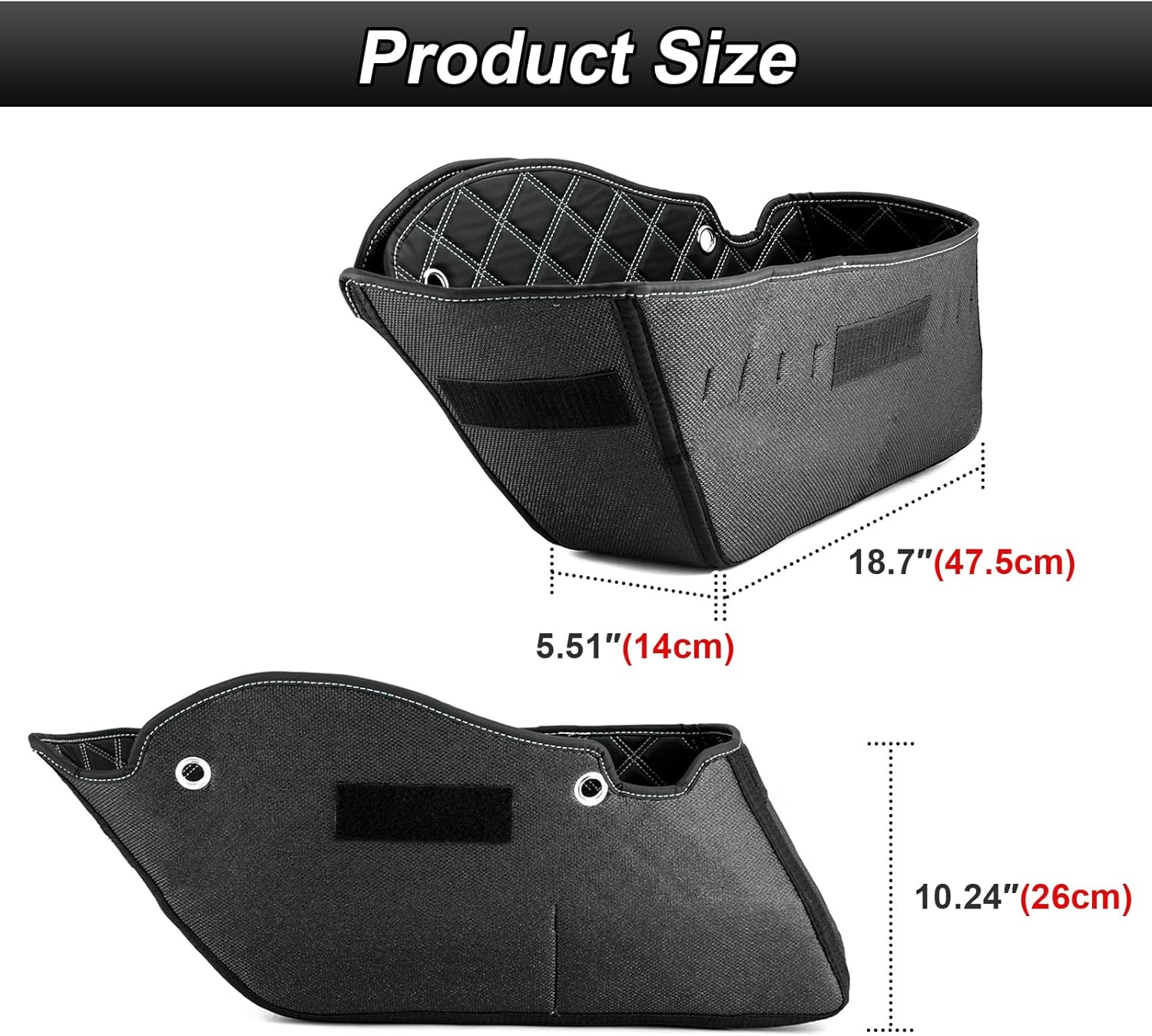 WeiSen Saddlebag Liners Non-Stretched Saddlebag Organizer Inserts Compatible with Harley Touring Road King Road Glide Street Glide Electra Glide 2014-2024 Factory Saddlebag, White Square